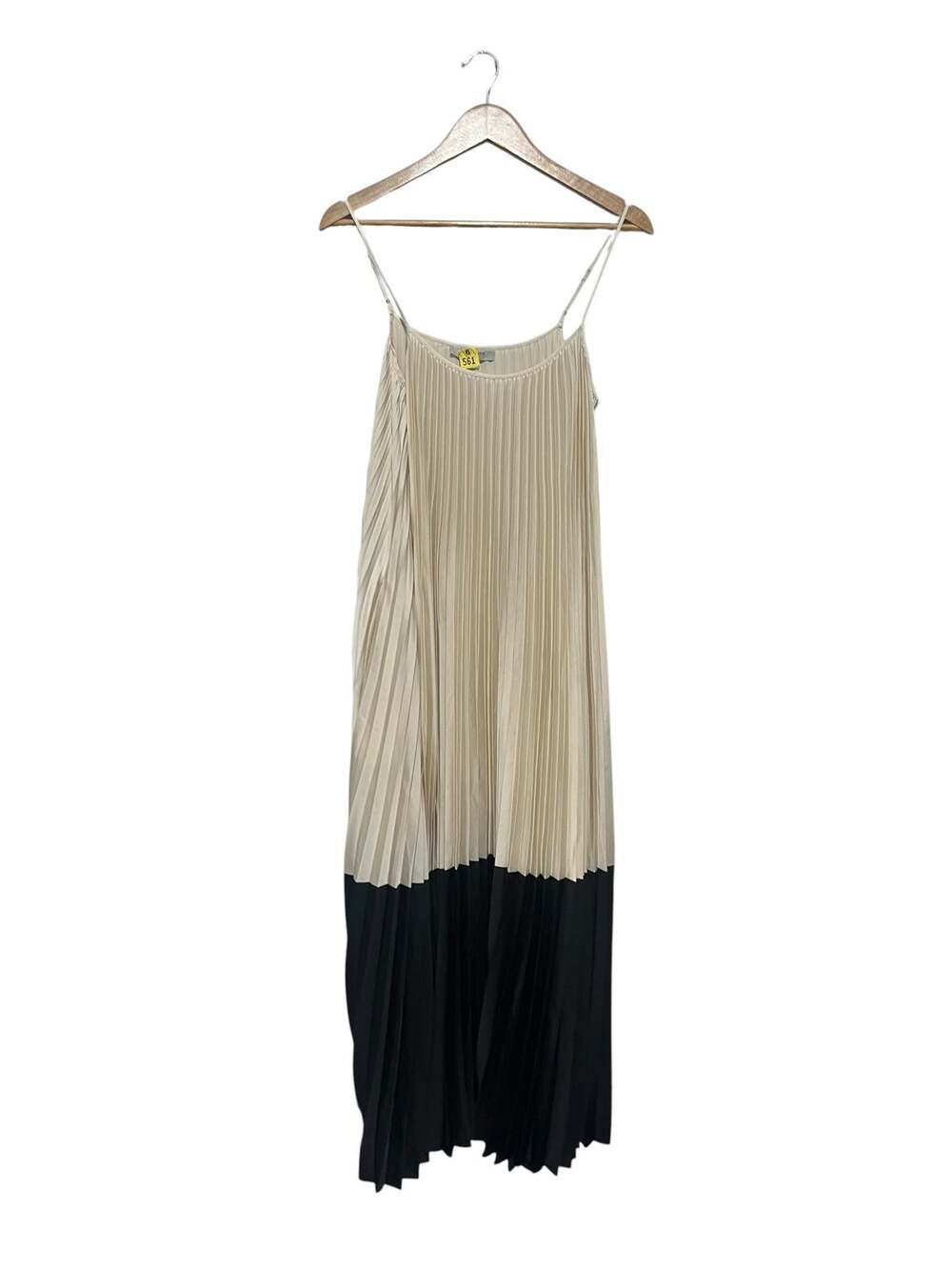 All Saints Pleated Maxi Dress Medium Spaghetti Straps Pockets Color Block